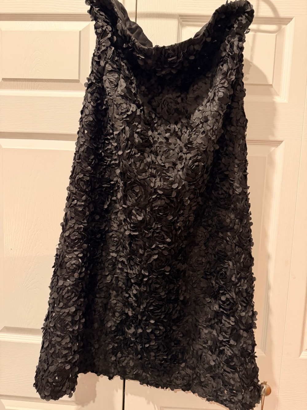 H&M Black Strapless Floral Applique Dress